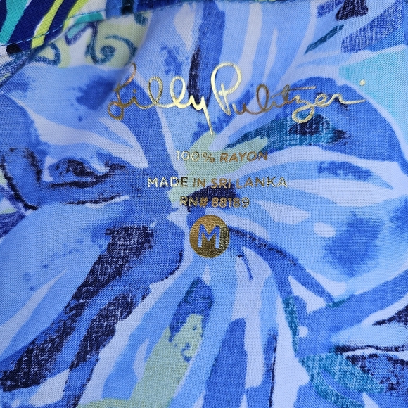 Lilly Pulitzer Sea View Button Down Top Medium - Picture 6 of 8
